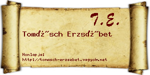 Tomásch Erzsébet névjegykártya